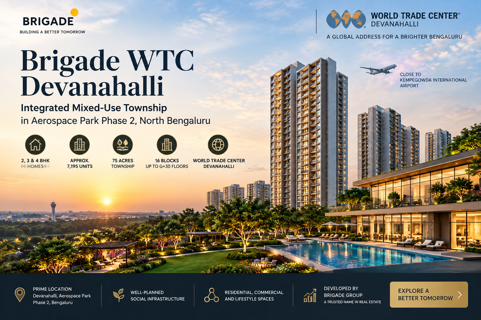 Brigade WTC Devanahalli integrated township in North Bengaluru