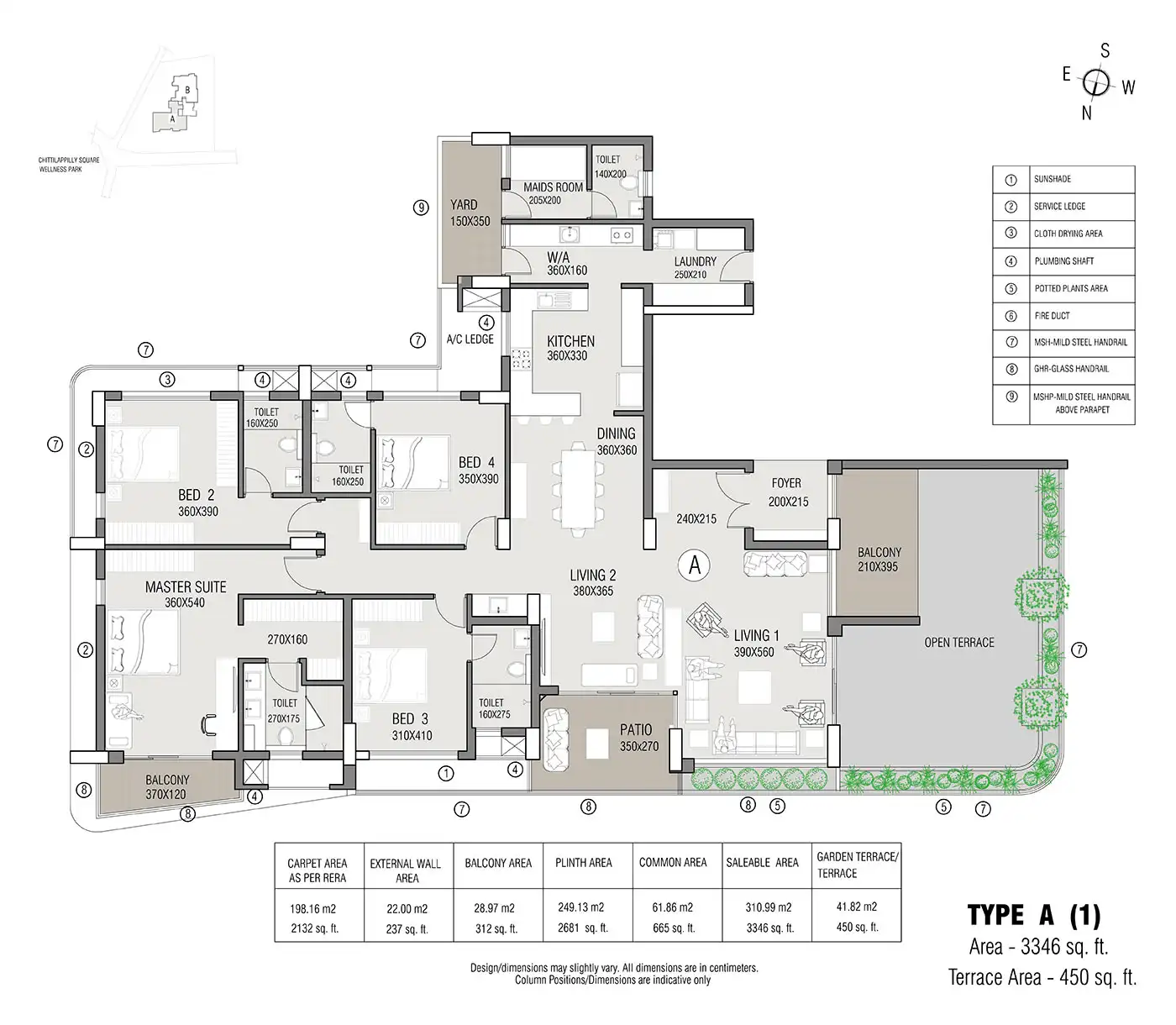 4 BHK home layout at Brigade WTC Devanahalli